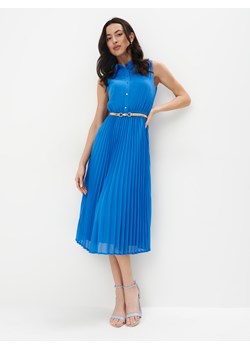 Mohito - Niebieska koszulowa sukienka midi - niebieski ze sklepu Mohito w kategorii Sukienki - zdjęcie 173500193