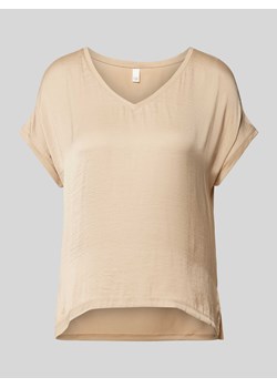 T-shirt z dekoltem w zaokrąglony serek ze sklepu Peek&Cloppenburg  w kategorii Bluzki damskie - zdjęcie 173500584