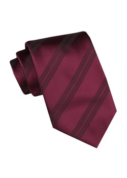 Męski Krawat - Angelo di Monti - Bordowy, Faktura w Prążek KRADM2142 ze sklepu JegoSzafa.pl w kategorii Krawaty - zdjęcie 173500811