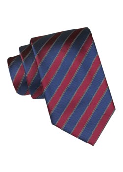 Męski Krawat - Angelo di Monti - Granatowo-Czerwony w Prążki KRADM2131 ze sklepu JegoSzafa.pl w kategorii Krawaty - zdjęcie 173500831