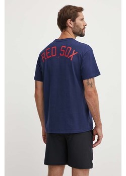 Nike t-shirt bawełniany Boston Red Sox męski kolor granatowy z nadrukiem ze sklepu ANSWEAR.com w kategorii T-shirty męskie - zdjęcie 173501942