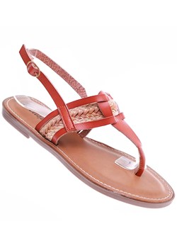 Karmelowe damskie sandały japonki /D7-2 16372A G079/ ze sklepu Pantofelek24.pl w kategorii Sandały damskie - zdjęcie 173502041