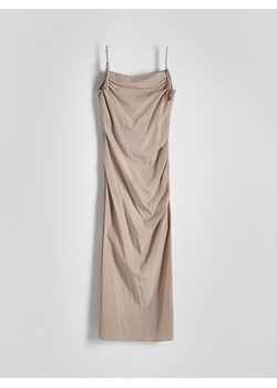 Reserved - Sukienka z wiskozą - jasnoszary ze sklepu Reserved w kategorii Sukienki - zdjęcie 173502213