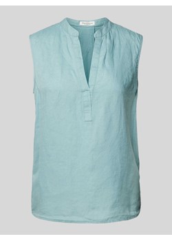 Top bluzkowy lniany z kołnierzem z lamówką ze sklepu Peek&Cloppenburg  w kategorii Bluzki damskie - zdjęcie 173504144