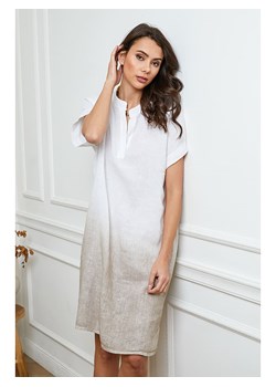 La Compagnie Du Lin Lniana sukienka w kolorze biało-beżowym ze sklepu Limango Polska w kategorii Sukienki - zdjęcie 173504533