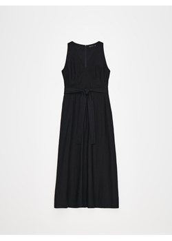 Mohito - Czarna sukienka midi z lnem - czarny ze sklepu Mohito w kategorii Sukienki - zdjęcie 173505124