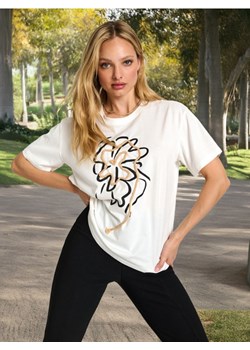 Sinsay - Koszulka z nadrukiem - kremowy ze sklepu Sinsay w kategorii Bluzki damskie - zdjęcie 173506211