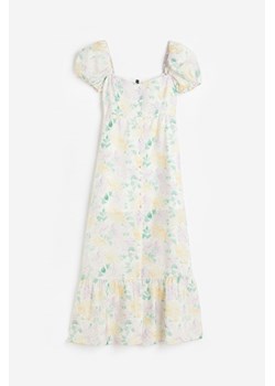 H & M - Rozpinana sukienka z bufiastym rękawem - Biały ze sklepu H&M w kategorii Sukienki - zdjęcie 173507280