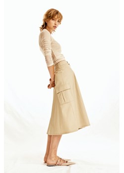 H & M - Trapezowa spódnica cargo - Beżowy ze sklepu H&M w kategorii Spódnice - zdjęcie 173507312