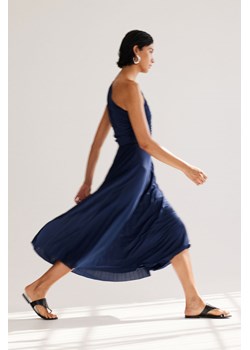 H & M - Plisowana sukienka na jedno ramię - Niebieski ze sklepu H&M w kategorii Sukienki - zdjęcie 173507344