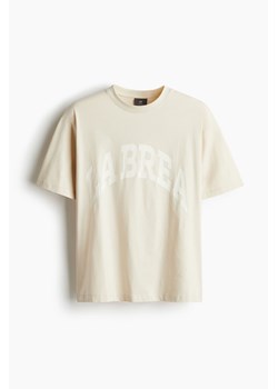 H & M - T-shirt z nadrukiem Loose Fit - Beżowy ze sklepu H&M w kategorii Bluzki damskie - zdjęcie 173507353