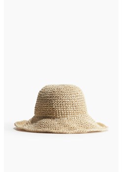 H & M - Słomkowy kapelusz z falistym rondem - Beżowy ze sklepu H&M w kategorii Kapelusze damskie - zdjęcie 173507383