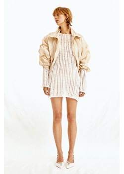 H & M - Dzianinowa sukienka mini - Biały ze sklepu H&M w kategorii Sukienki - zdjęcie 173507384