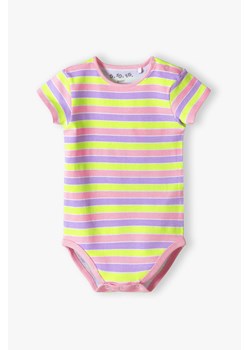 Body dziewczęce z krótkim rękawem -  kolorowe paski - 5.10.15. ze sklepu 5.10.15 w kategorii Odzież dla niemowląt - zdjęcie 173507753