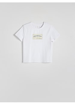 Reserved - T-shirt z nadrukiem - biały ze sklepu Reserved w kategorii Bluzki damskie - zdjęcie 173511684