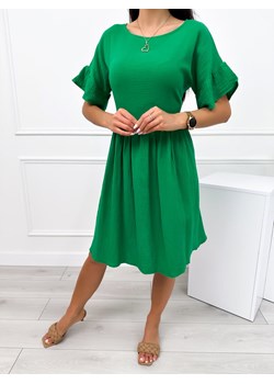 Zielona Bawełniana Sukienka Oversize ze sklepu ModnaKiecka.pl w kategorii Sukienki - zdjęcie 173512212