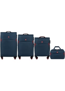 Zestaw 3 walizek DIPPER + torba podręczna Wings BLUE ze sklepu WINGS w kategorii Walizki - zdjęcie 173512780