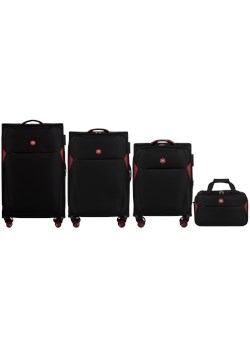 Zestaw 3 walizek DIPPER + torba podręczna Wings BLACK ze sklepu WINGS w kategorii Walizki - zdjęcie 173512781