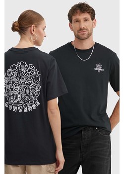 Converse t-shirt bawełniany kolor czarny z nadrukiem 10027155-A01 ze sklepu ANSWEAR.com w kategorii T-shirty męskie - zdjęcie 173513241