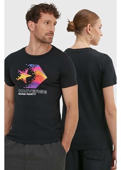 Converse t-shirt bawełniany kolor czarny z nadrukiem 10026364-A02 ze sklepu ANSWEAR.com w kategorii T-shirty męskie - zdjęcie 173513293