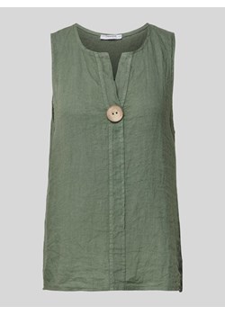Top bluzkowy lniany z aplikacją model ‘Ai44na’ ze sklepu Peek&Cloppenburg  w kategorii Bluzki damskie - zdjęcie 173513781