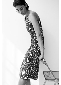 H & M - Marszczona sukienka na jedno ramię - Beżowy ze sklepu H&M w kategorii Sukienki - zdjęcie 173514303