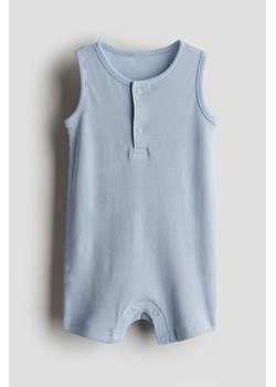 H & M - Bawełniany kombinezon w prążki - Niebieski ze sklepu H&M w kategorii Odzież dla niemowląt - zdjęcie 173514401