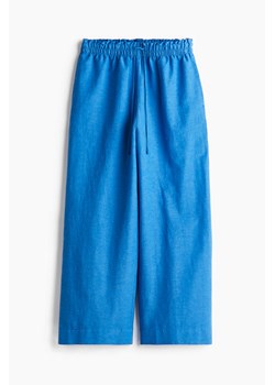 H & M - Spodnie z domieszką lnu - Niebieski ze sklepu H&M w kategorii Spodnie damskie - zdjęcie 173514421