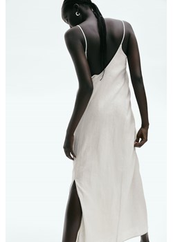 H & M - Lniana sukienka na ramiączkach - Beżowy ze sklepu H&M w kategorii Sukienki - zdjęcie 173514432