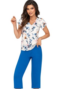 Dwuczęściowa piżama damska Astrid 3/4, Kolor ecru-niebieski, Rozmiar S, Donna ze sklepu Intymna w kategorii Piżamy damskie - zdjęcie 173515622
