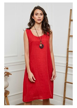 Fleur de Lin Lniana sukienka w kolorze czerwonym ze sklepu Limango Polska w kategorii Sukienki - zdjęcie 173516673