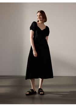 Reserved - Sukienka z wiskozą i lnem - czarny ze sklepu Reserved w kategorii Sukienki - zdjęcie 173519463