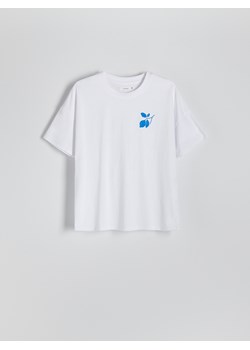 Reserved - T-shirt oversize z nadrukiem - biały ze sklepu Reserved w kategorii Bluzki damskie - zdjęcie 173519791