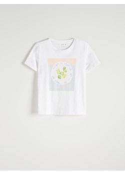 Reserved - T-shirt z nadrukiem - złamana biel ze sklepu Reserved w kategorii Bluzki damskie - zdjęcie 173519793