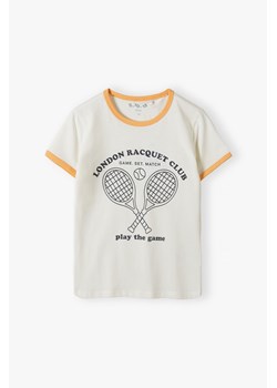 T-shirt dla dziecka - ecru z rakietami tenisowymi - 5.10.15. ze sklepu 5.10.15 w kategorii T-shirty chłopięce - zdjęcie 173520513