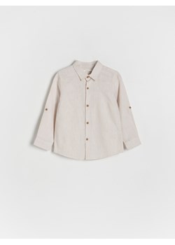 Reserved - Koszula z lnem - beżowy ze sklepu Reserved w kategorii Odzież dla niemowląt - zdjęcie 173521143
