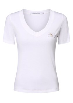 Calvin Klein Jeans Koszulka damska Kobiety Bawełna biały jednolity ze sklepu vangraaf w kategorii Bluzki damskie - zdjęcie 173522470