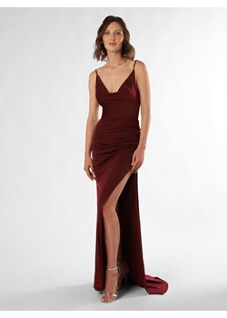 Luxuar Fashion Damska sukienka wieczorowa Kobiety Sztuczne włókno bordowy jednolity ze sklepu vangraaf w kategorii Sukienki - zdjęcie 173522584