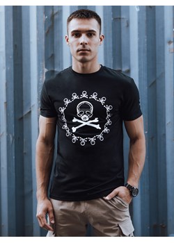 T-shirt męski z nadrukiem czarny Dstreet RX5580 ze sklepu DSTREET.PL w kategorii T-shirty męskie - zdjęcie 173522673
