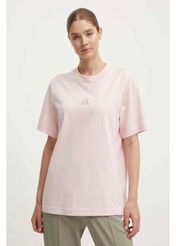 adidas t-shirt bawełniany All SZN damski kolor różowy IY6787 ze sklepu ANSWEAR.com w kategorii Bluzki damskie - zdjęcie 173523990