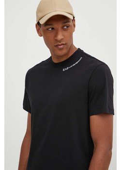 EA7 Emporio Armani t-shirt bawełniany męski kolor czarny z nadrukiem PJTJZ.6DUT08 ze sklepu ANSWEAR.com w kategorii T-shirty męskie - zdjęcie 173524121