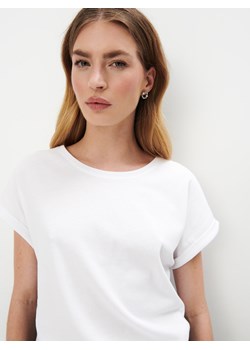 Mohito - Bawełniana biała koszulka - biały ze sklepu Mohito w kategorii Bluzki damskie - zdjęcie 173525493