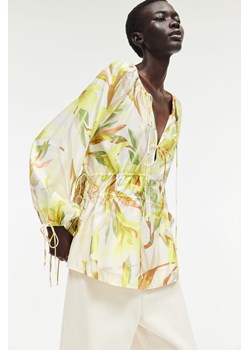 H & M - Bluzka z tasiemkami do ściągania - Żółty ze sklepu H&M w kategorii Bluzki damskie - zdjęcie 173527604