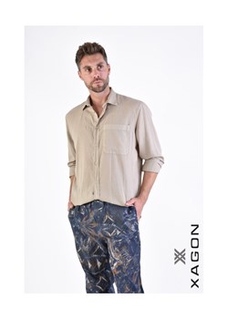 Xagon Koszula "Manica" | P24042ALONGL | Mężczyzna | Beżowy ze sklepu ubierzsie.com w kategorii Koszule męskie - zdjęcie 173530654