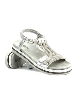 Sandały damskie - INBLU SA-46, srebrne ze sklepu ulubioneobuwie w kategorii Sandały damskie - zdjęcie 173531762