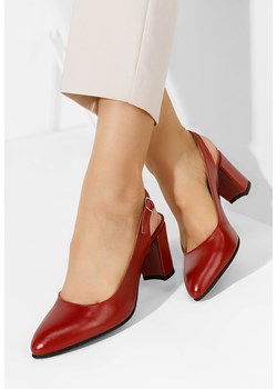Czerwone czółenka bez pięt Corusa ze sklepu Zapatos w kategorii Czółenka - zdjęcie 173531883