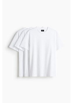 H & M - T-shirt Regular Fit 3-pak - Biały ze sklepu H&M w kategorii T-shirty męskie - zdjęcie 173532782