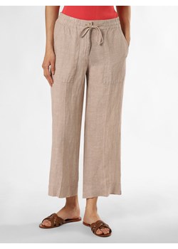 Opus Lniane spodnie - Madeka fresh Kobiety len beżowy jednolity ze sklepu vangraaf w kategorii Spodnie damskie - zdjęcie 173535590