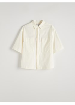 Reserved - Koszula boxy z kieszeniami - złamana biel ze sklepu Reserved w kategorii Koszule męskie - zdjęcie 173536151
