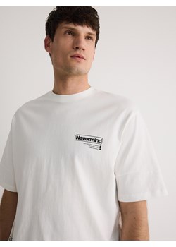 Reserved - T-shirt boxy z nadrukiem - złamana biel ze sklepu Reserved w kategorii T-shirty męskie - zdjęcie 173536292